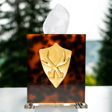 Load image into Gallery viewer, Shield With Antlers Boutique Tissue Box