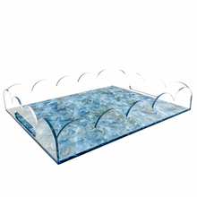 Load image into Gallery viewer, Blue Acrylic Scalloped Tray