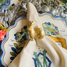 Load image into Gallery viewer, Decorative table setting with a embroidered napkin and floral-patterned dish