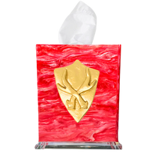 Load image into Gallery viewer, Shield With Antlers Boutique Tissue Box