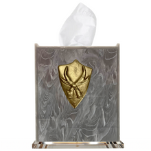 Load image into Gallery viewer, Shield With Antlers Boutique Tissue Box