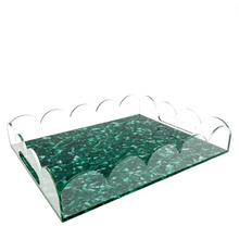 Load image into Gallery viewer, Emerald Acrylic Scalloped Tray