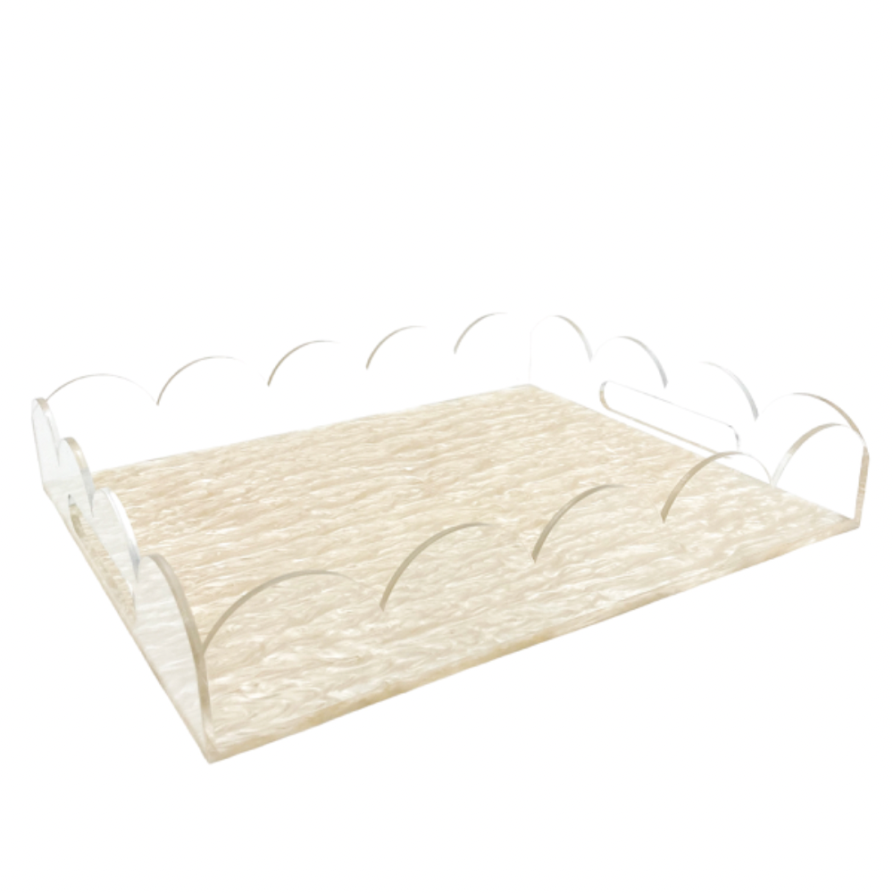 Pearl Acrylic Scalloped Tray