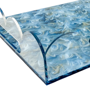 Blue Acrylic Scalloped Tray