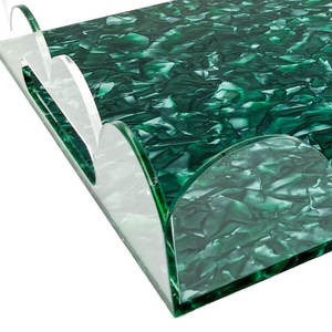 Emerald Acrylic Scalloped Tray