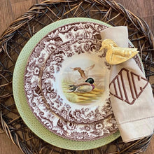 Load image into Gallery viewer, Decorative plate with duck design on a woven placemat
