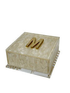 Monogram (M-Z) Cocktail Napkin Box
