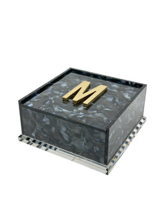 Monogram (M-Z) Cocktail Napkin Box