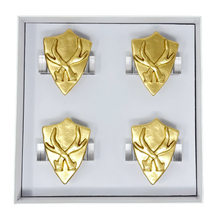 Load image into Gallery viewer, Antler shaped napkin rings in a white box
