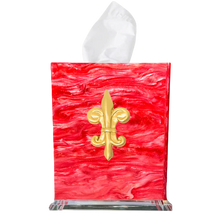 Load image into Gallery viewer, Fleur De Lis Boutique Tissue Box Cover
