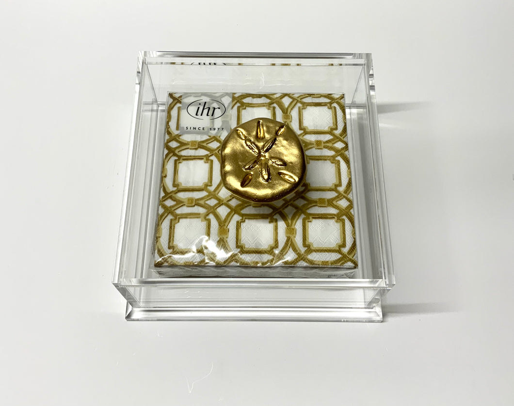 Sand Dollar Cocktail Napkin Box