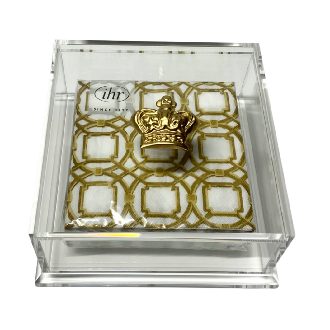 Queens Crown Cocktail Napkin Box