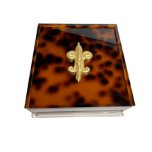 Load image into Gallery viewer, Fleur De  Lis Cocktail Napkin Box
